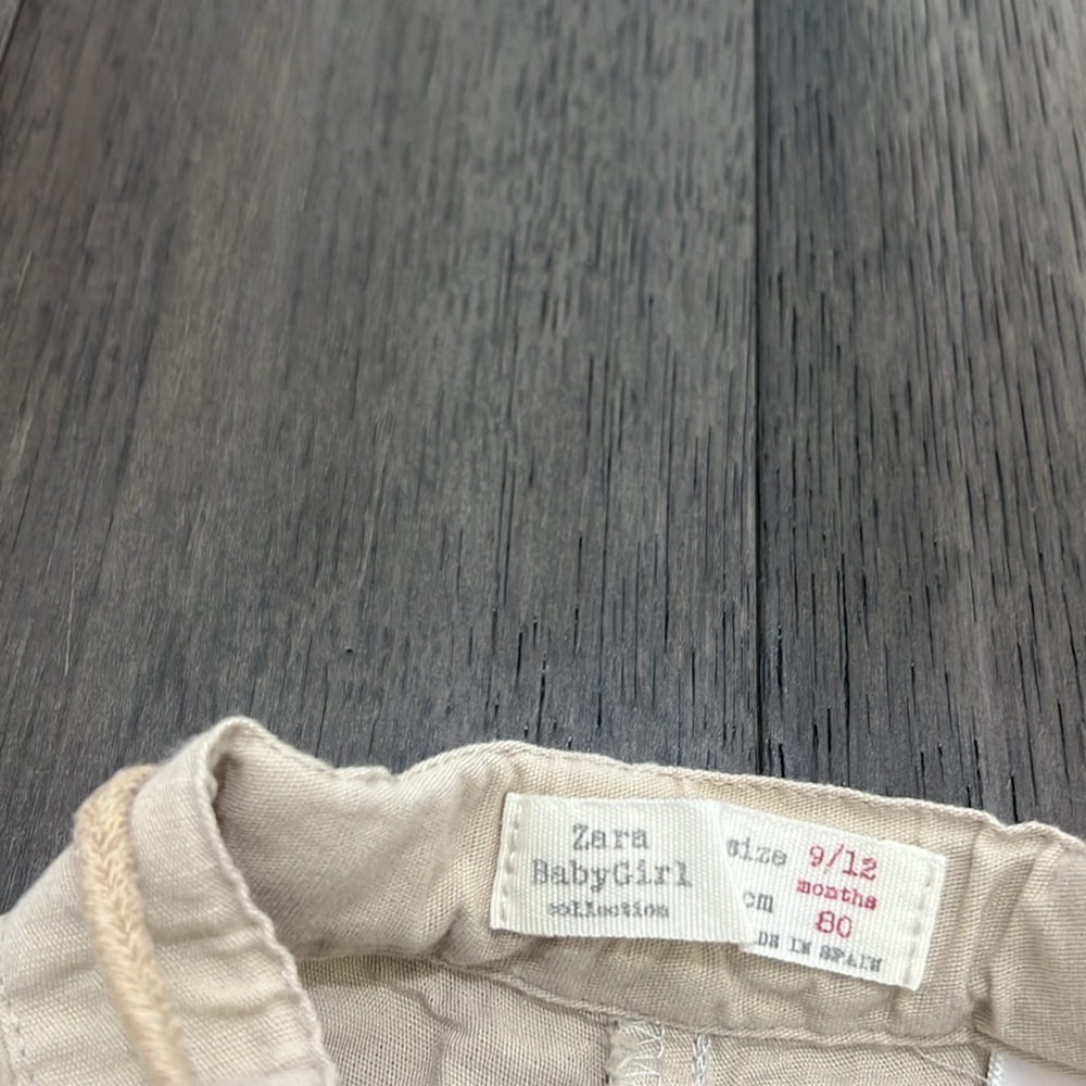 NWOT Zara baby girl pleated like khaki butterfly belted shorts with pockets - Picture 6 of 8